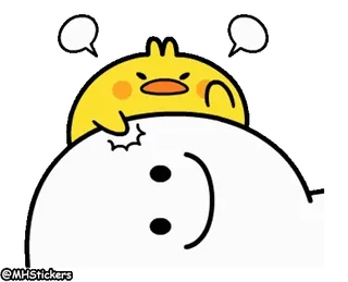 😤 cd6536a9 卡通, 表情符号, 可爱, 搞笑, 角色, 鸭子, 生气, 恼火 whatsapp sticker