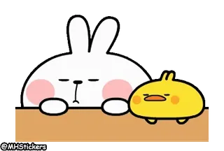 🙅‍♂️ de96be92 兔子, 小兔子, 小鸡, 可爱, 动物, 卡通 whatsapp sticker
