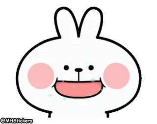 😝 0c06ce51 @MHStickers conejo, pegatina, lindo, dibujo animado, animal, mascota whatsapp sticker