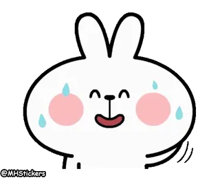 😅 6d137e8a conejo, conejito, sudor, lindo, dibujos animados, animal whatsapp sticker
