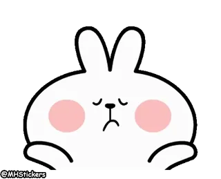 🤷‍♂️ b460b98f @MHStickers conejo, conejito, lindo, pegatina, triste, expresión, dibujo animado whatsapp sticker
