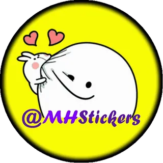 🆔 bca20f3d @MHStickers pegatina, lindo, conejo, corazones, amarillo, dibujos animados whatsapp sticker