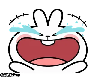 🤣 db8a5ce3 llorando, triste, lágrimas, conejo, conejo, dibujos animados, emocional whatsapp sticker