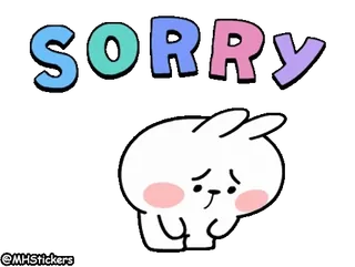 😓 588eaf78 SORRY 미안, 사과, 토끼, 귀여운, 만화 telegram sticker