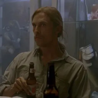 🍎 0769d572 man, beer, matthew mcconaughey, movie, portrait whatsapp sticker