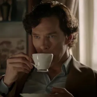 🌋 75e274de Sherlock Holmes Sherlock sherlock, holmes, benedict cumberbatch, tea, detective, british whatsapp sticker