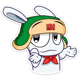🤷‍♂ 44357362 Mitu Mitu, Xiaomi, coelho, desenho animado, mascote telegram sticker
