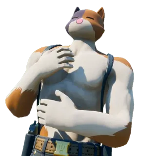 🤣 10d27b2c gatto, Fortnite, personaggio, gioco, pompato, muscoloso whatsapp sticker