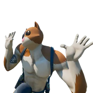 🤗 53b6f7cd Meowscles Fortnite gatto, personaggio, videogioco, muscoloso, braccia whatsapp sticker