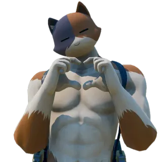 💕 e0544d11 gatto, Fortnite, cuore, amore, personaggio whatsapp sticker