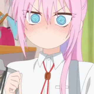 🌸 1d8bf3dd Anime, chica, pelo rosa, divertido, dibujos animados, personaje whatsapp sticker