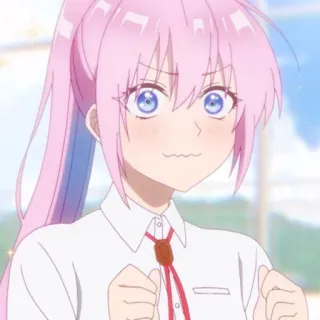 🌸 43549e90 anime, chica, pelo rosa, linda, dibujos animados whatsapp sticker