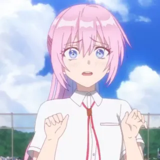 🌸 75a90957 anime, chica, pelo rosa, linda, personaje, dibujos animados whatsapp sticker