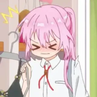 🌸 848ebc6d Anime, Dibujos animados, Pelo rosa, Mono, Avergonzado/a whatsapp sticker