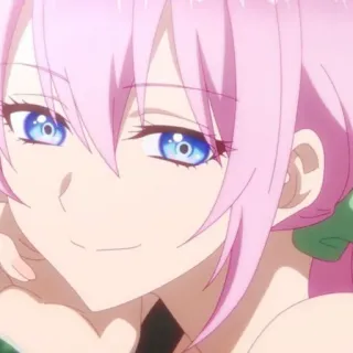 🌸 a22db7f4 anime, pelo rosa, linda, chica, sonriendo whatsapp sticker