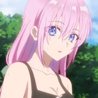 🌸 c60f4f68 anime, mujer, pelo rosa, chica, dibujos animados whatsapp sticker