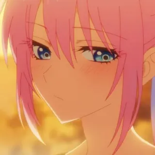 🌸 e17e2f71 anime, chica, pelo rosa, sonrojo, linda, retrato whatsapp sticker