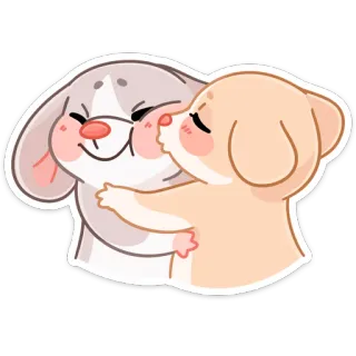 😘 55a8bf36 สัตว์, มิตรภาพ, น่ารัก, กอด, จูบ whatsapp sticker