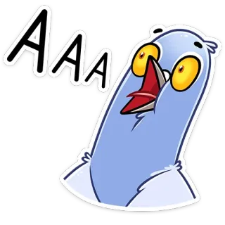 😩 baa3efd7 AAA gołąb, ptak, krzyk, kreskówka, zwierzę telegram sticker