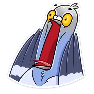 😱 d82d1b79 ptak, kreskówka, śmieszne, zwierzę, naklejka telegram sticker