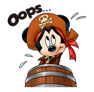 😅 4dee7fd2 Mickey Mouse oops... mickey mouse, disney, hoạt hình, cướp biển, úi chà telegram sticker