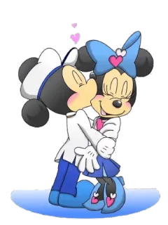 💋 5bb470ee Mickey Mouse, Minnie Mouse hoạt hình, hôn, tình yêu, chuột, disney, cặp đôi, lãng mạn, tình cảm telegram sticker