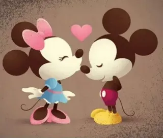 😘 aab4ea75 Minnie Mouse hoạt hình, chuột, tình yêu, hôn, trái tim telegram sticker