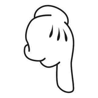 👇 f6c67390 漫画, 手, 下, 指, ジェスチャー telegram sticker