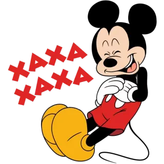 😀 5f6eb9e4 Mickey Mouse HAHA mickey mouse, dibujos animados, riendo, disney, jaja telegram sticker