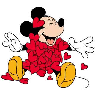 ❤️ cf2d1059 Mickey Mouse dibujos animados, ratón, disney, corazones, amor, día de san valentín telegram sticker