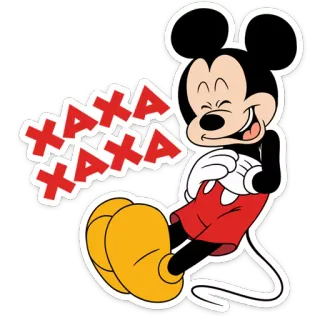 🤣 1d274502 Mickey Mouse HAHA HAHA dessin animé, Mickey Mouse, rire, drôle, Disney telegram sticker