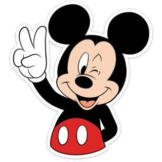 ✌️ 4d823f6a Mickey Mouse dessin animé, souris, paix, amitié, personnage, Disney telegram sticker
