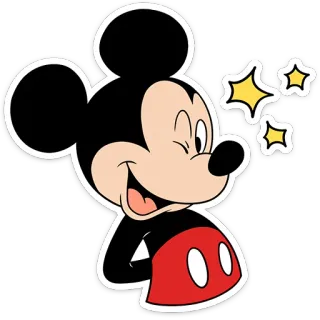 😉 6c166f8a Mickey Mouse Mickey Mouse, dessin animé, Disney, souris, clin d'oeil, personnage telegram sticker