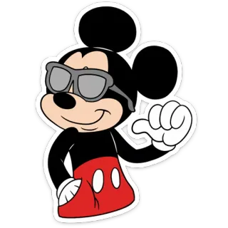 😎 00d45cd4 Mickey Mouse 漫画, ネズミ, ディズニー, サングラス, キャラクター telegram sticker