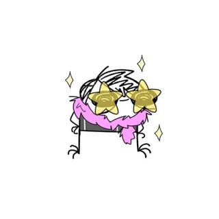 ✨ 3df4daef boneco palito, óculos de estrela, boa rosa, brilho, desenho animado, divertido, fofo telegram sticker