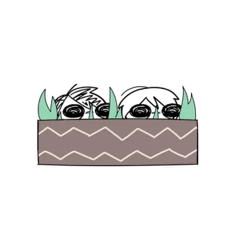 👀 537f4708 desenho animado, escondido, olhos, grama telegram sticker