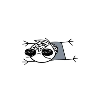 😐 a6c4a598 boneco palito, desenho animado, tonto, exausto, deitado, ilustração telegram sticker