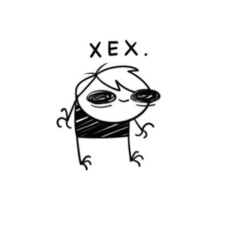 😌 f2e944db XEX. desenho animado, personagem, desenho, esboço, humor, adesivo telegram sticker