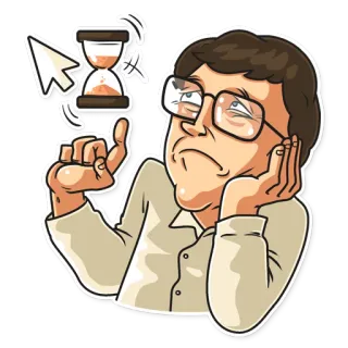 ⏳ 5e1ecb44 等待, 沙漏, 卡通, 男人, 耐心 telegram sticker