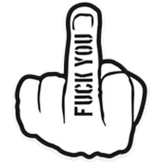 🖕 78027321 FUCK YOU middle finger, insult, offensive, rude, gesture telegram sticker