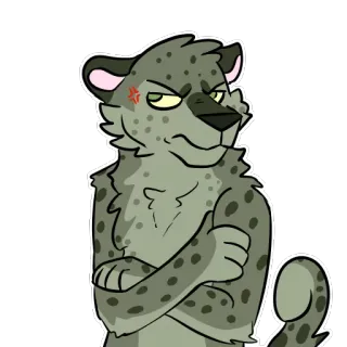 😤 194e174c báo đốm, lông lá, nhân hóa, hoạt hình, động vật, nhân vật, tức giận telegram sticker