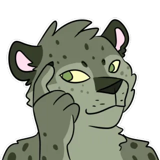 😌 3c81dc99 báo đốm, lông lá, suy nghĩ, nhân vật, động vật telegram sticker