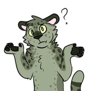 🙄 7b59421a báo đốm, nhún vai, bối rối, câu hỏi, động vật, lông lá telegram sticker