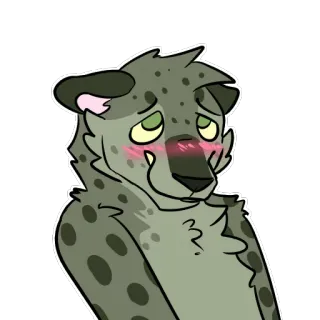 ☺️ 8d2616a9 báo đốm, lông lá, đỏ mặt, hoạt hình, động vật, xấu hổ telegram sticker