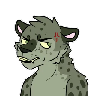 😑 e731556b báo đốm, tức giận, lông lá, hoạt hình, động vật, biểu cảm telegram sticker