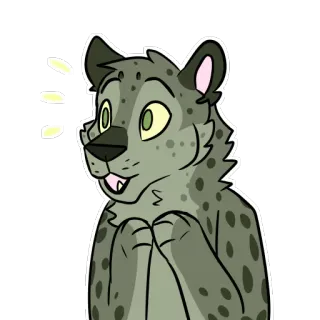 😮 eb537b52 báo đốm, mèo, lông, hoạt hình, nhãn dán telegram sticker