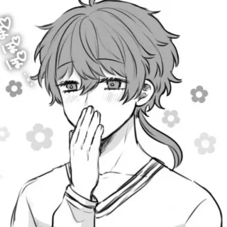 🌟 59402657 きゅん Anime, Mangá, Rubor, Fofo, Tímido, Menino, Kawaii whatsapp sticker