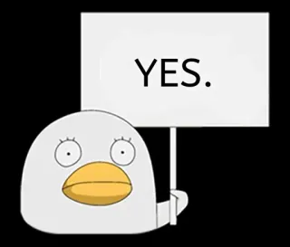 👍 2631dc2c YES. 새, 표지판, 예, 동물 telegram sticker