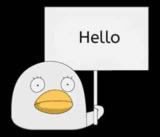 👋 745444b2 Hello 오리, 표지판, 인사, 안녕하세요, 동물, 만화 telegram sticker