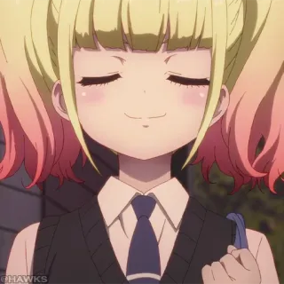 ☠️ 13b3977e anime, girl, cute, schoolgirl, blond hair, pigtails, smile telegram sticker